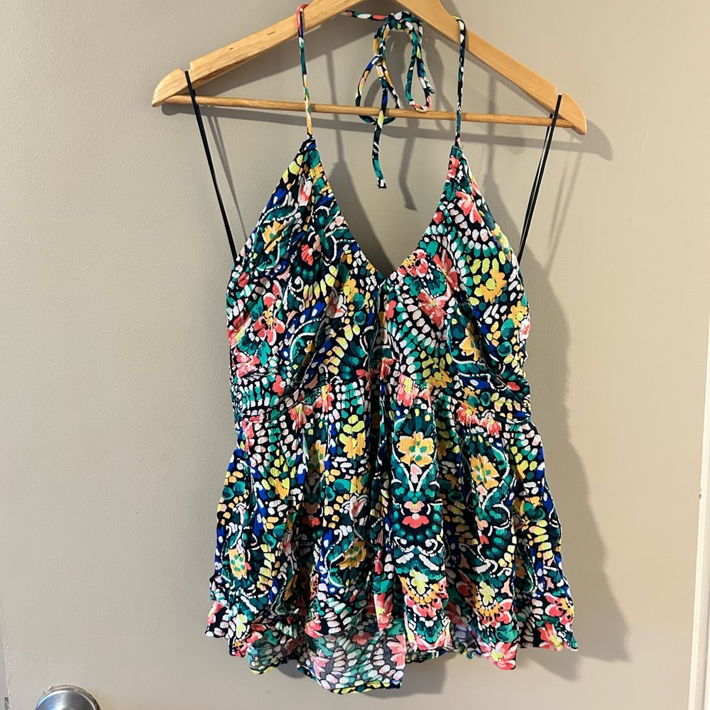 NWT Old Navy multi colored halter top, size large